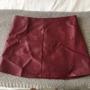 Red Leather Mini Skirt